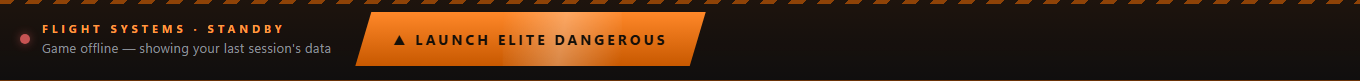 Frameshift launch control: guarded ignition button shown when the game is offline